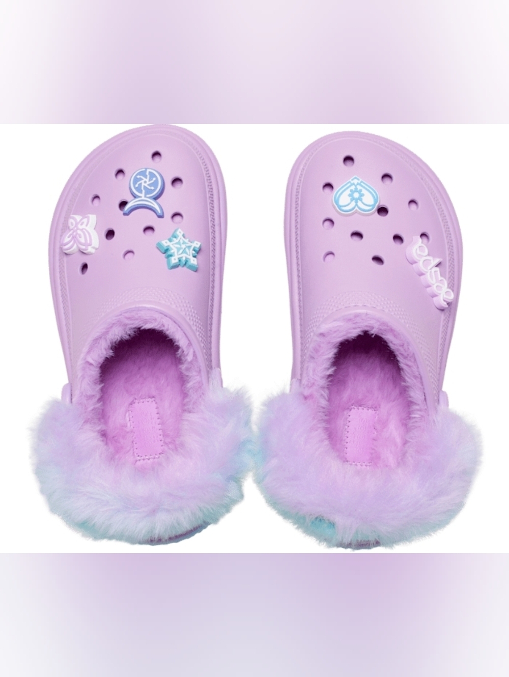 Crocs x Aespa New Lined Stomp Clogs Lilac Blue Men's 8 / Women's 10 NWT - Picture 4 of 15